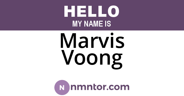 Marvis Voong