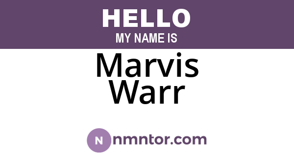 Marvis Warr