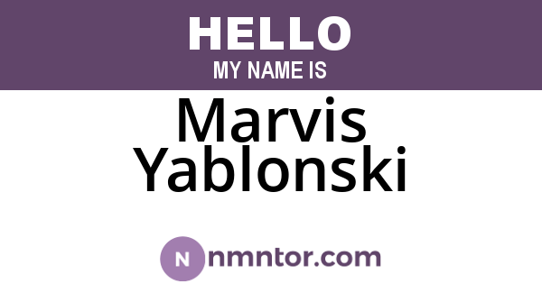 Marvis Yablonski