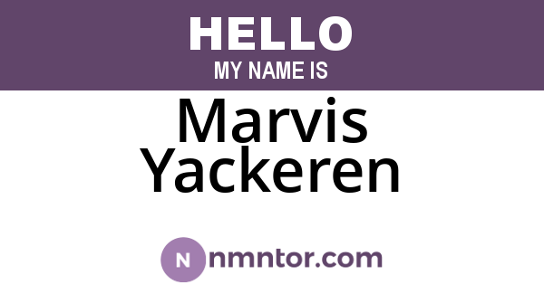 Marvis Yackeren
