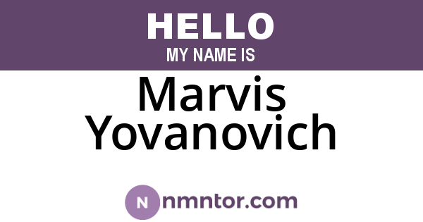 Marvis Yovanovich