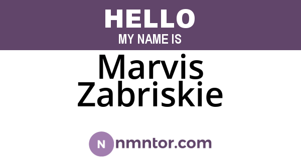 Marvis Zabriskie