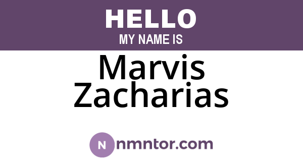 Marvis Zacharias
