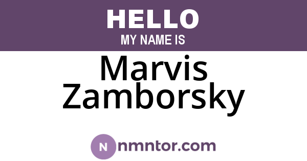 Marvis Zamborsky