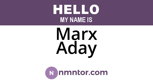 Marx Aday