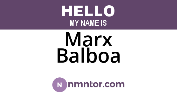 Marx Balboa