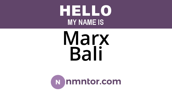 Marx Bali