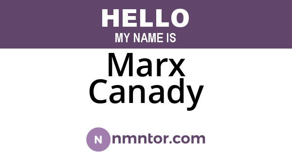 Marx Canady
