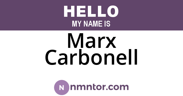 Marx Carbonell