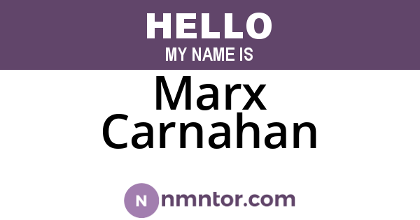 Marx Carnahan