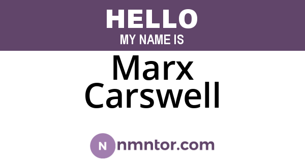 Marx Carswell