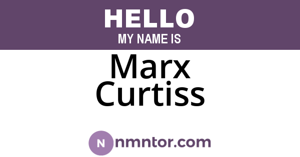 Marx Curtiss