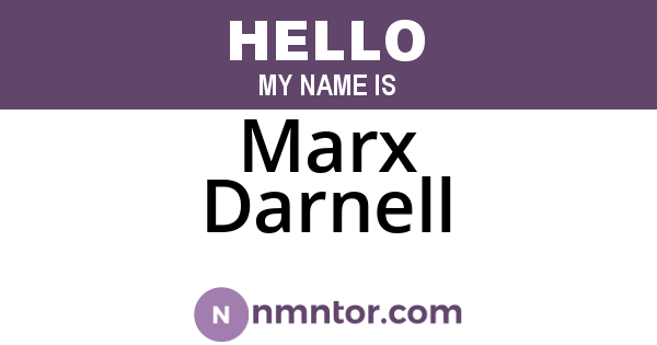 Marx Darnell
