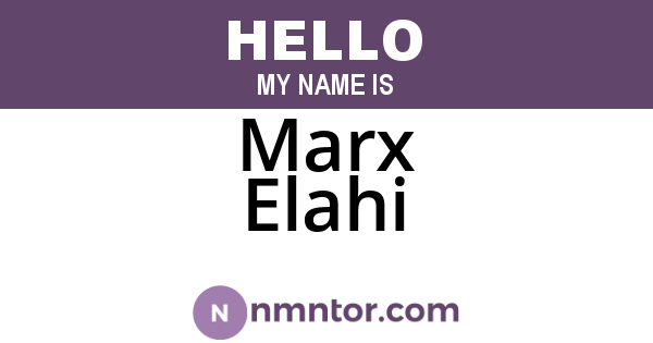 Marx Elahi