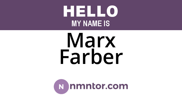 Marx Farber