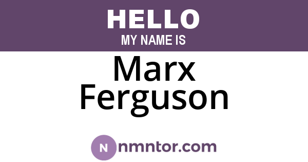 Marx Ferguson
