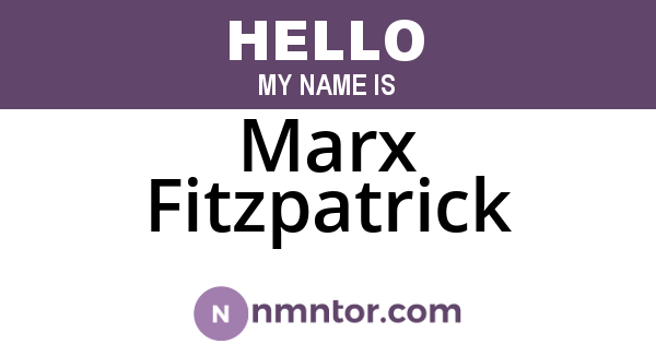 Marx Fitzpatrick