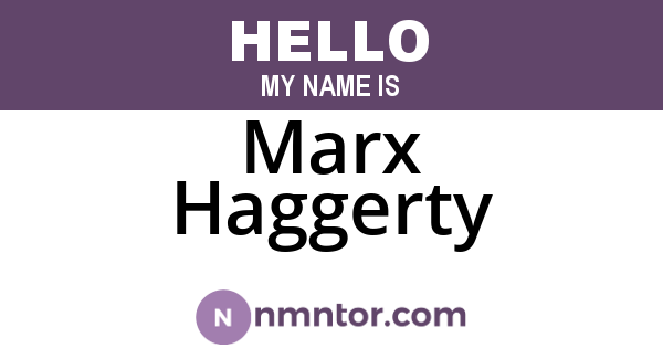 Marx Haggerty
