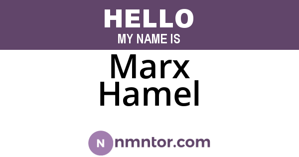 Marx Hamel