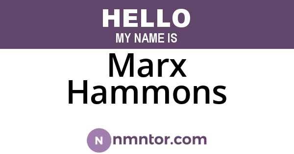 Marx Hammons