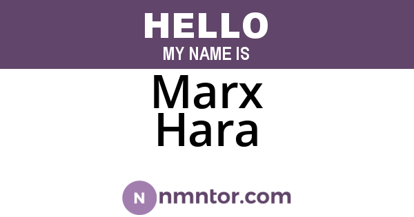 Marx Hara