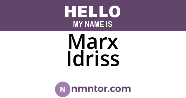 Marx Idriss