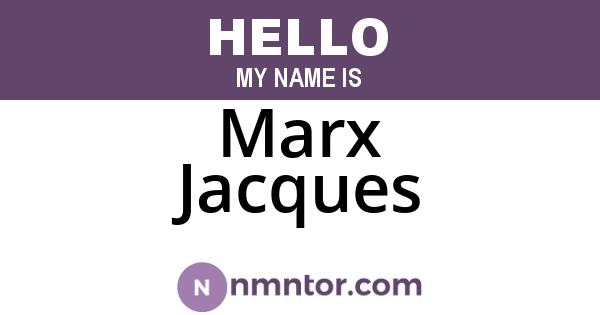 Marx Jacques