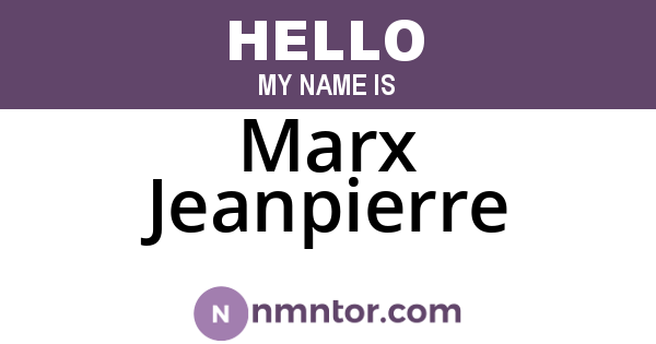 Marx Jeanpierre