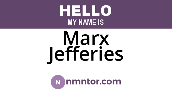Marx Jefferies