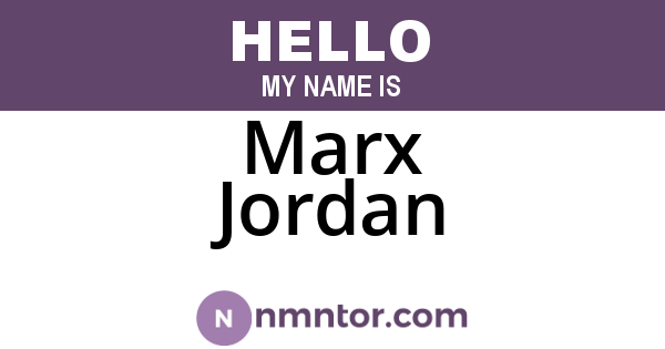 Marx Jordan