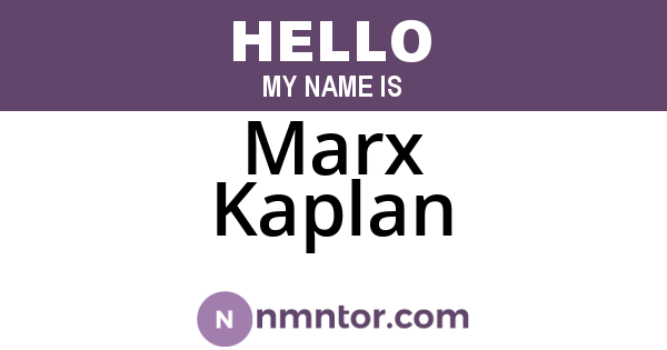 Marx Kaplan
