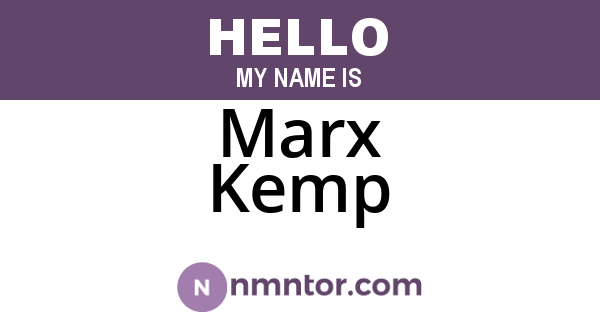 Marx Kemp