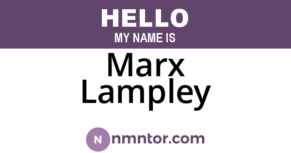 Marx Lampley