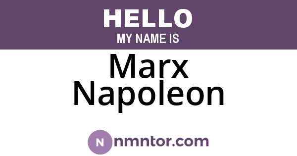 Marx Napoleon