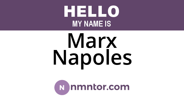 Marx Napoles