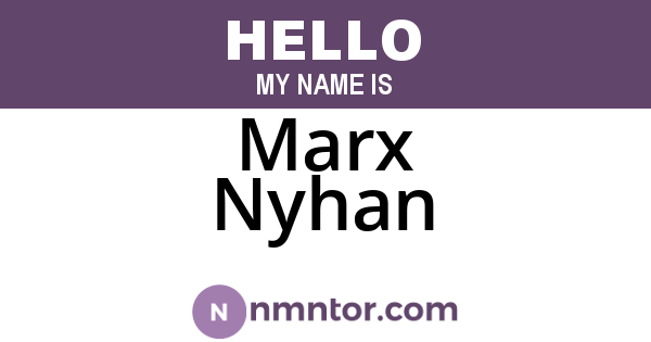 Marx Nyhan