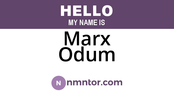 Marx Odum