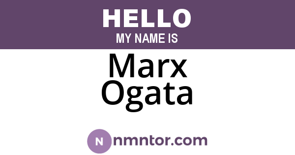 Marx Ogata