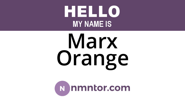 Marx Orange