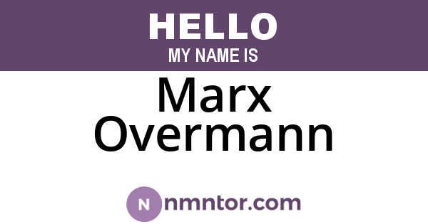 Marx Overmann
