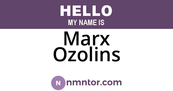 Marx Ozolins