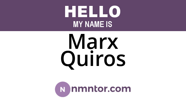 Marx Quiros
