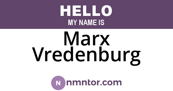 Marx Vredenburg