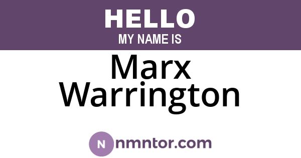 Marx Warrington