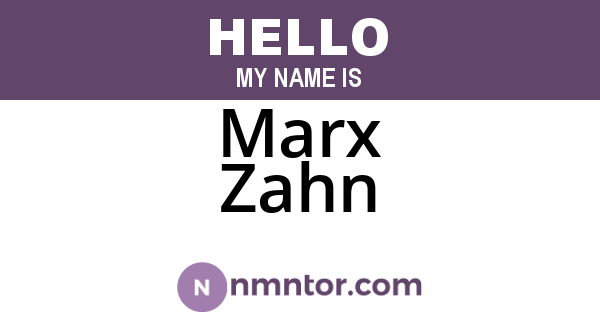 Marx Zahn