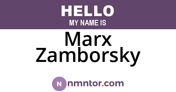 Marx Zamborsky