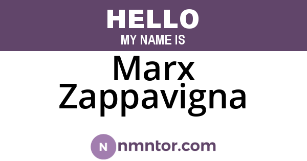 Marx Zappavigna