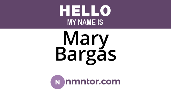 Mary Bargas