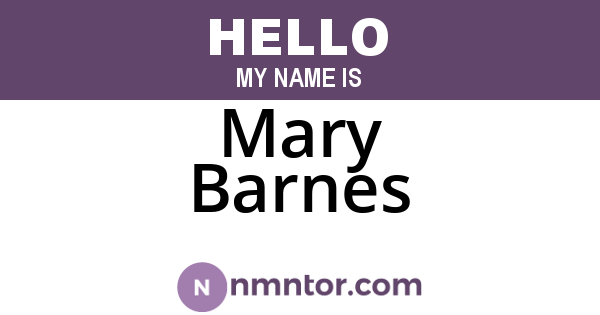 Mary Barnes