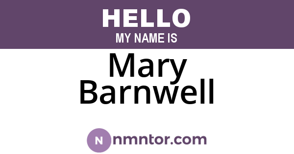 Mary Barnwell